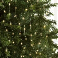 Guirlande rideau pour sapin H1,80 m 408 Micro LED câble argent Blanc chaud