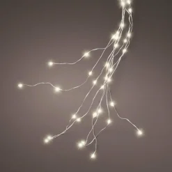 Guirlande rideau pour sapin H1,80 m 408 Micro LED câble argent Blanc chaud