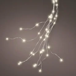 Guirlande rideau pour sapin H2,40 m 832 Micro LED câble argent Blanc chaud