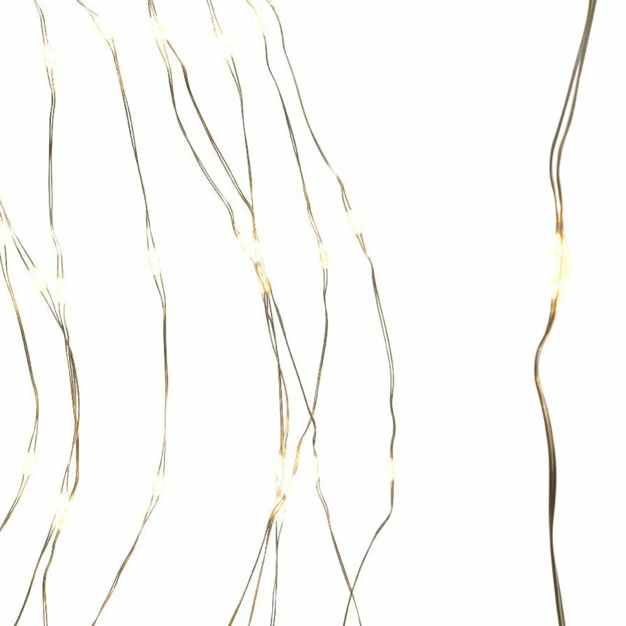 Guirlande rideau pour sapin H2,40 m 832 Micro LED câble argent Blanc chaud