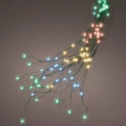 Guirlande rideau pour sapin H2,10 m 672 Micro LED câble vert Multicolore