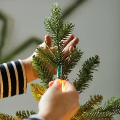 Guirlande rideau pour sapin H2,10 m 672 Micro LED câble argent Blanc chaud