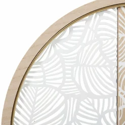 Horloge murale en bois (D40 cm) Calathea Blanc