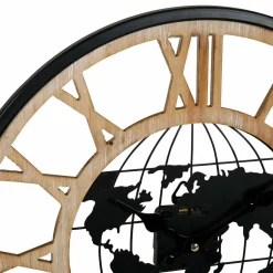 Horloge murale en bois (D40 cm) Monde Noir