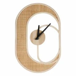 Horloge murale en rotin (H41 cm) Luna Naturel