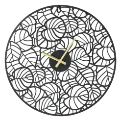 Horloge murale métal (40 cm) Calathéa Noire