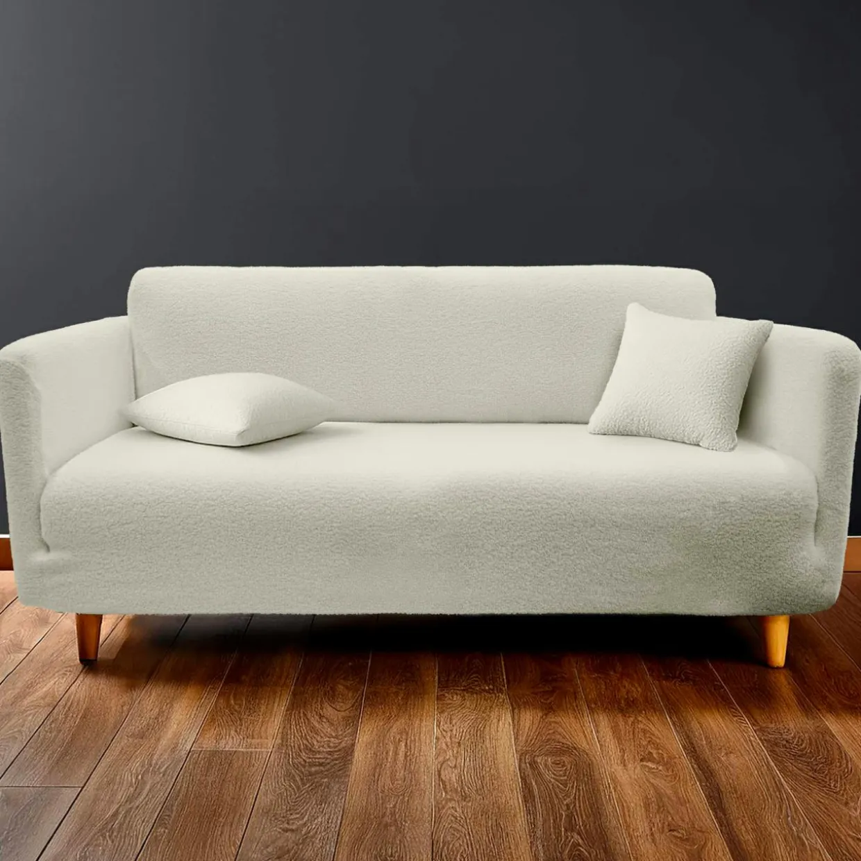 Housse de canapé effet bouclette (225 x 245 cm) Laina Ecru