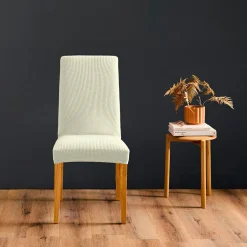 Housse de chaise extensible effet gaufré (40 x 40 cm) Sacha Blanc