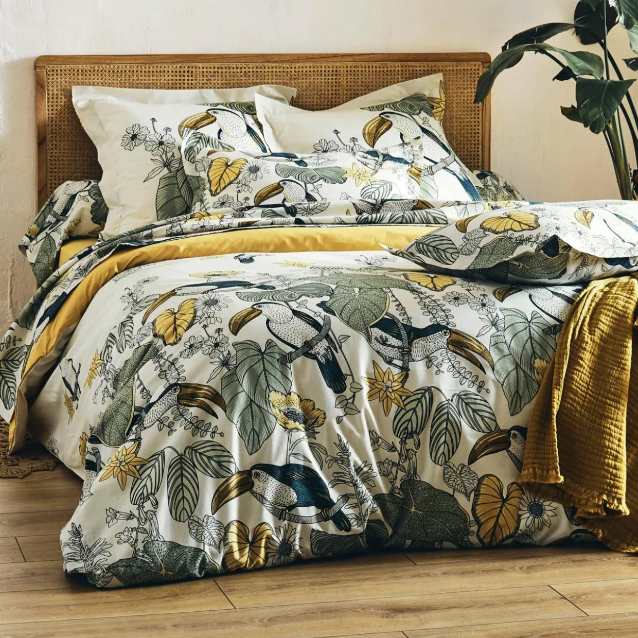 Housse de couette coton lavé (200 x 200 cm) Toco Verte