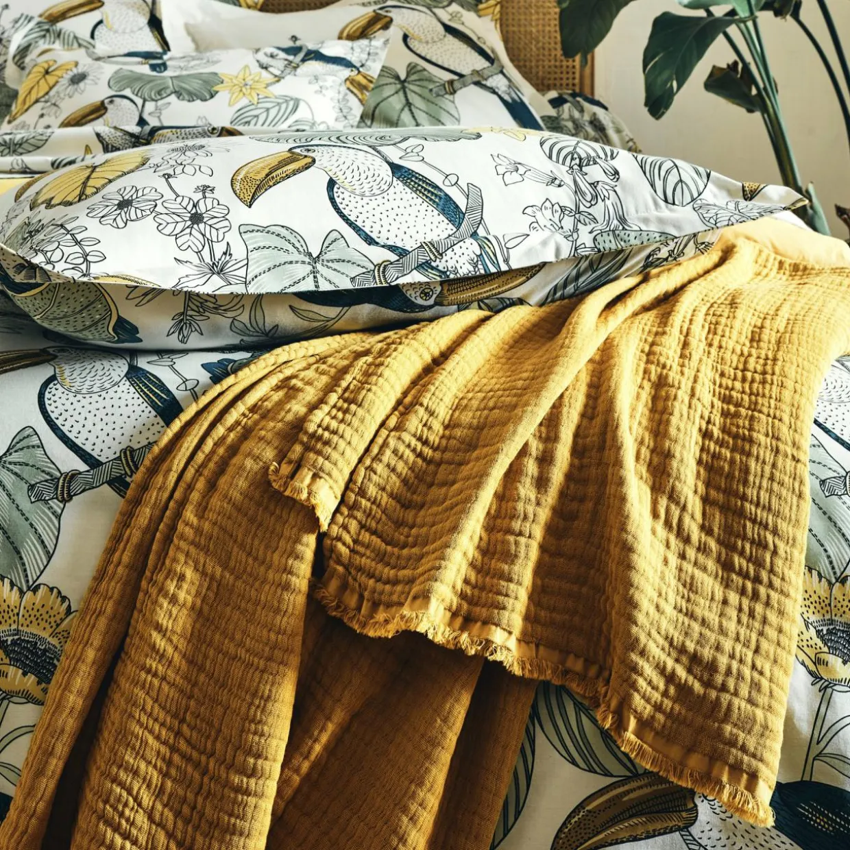 Housse de couette coton lavé (200 x 200 cm) Toco Verte