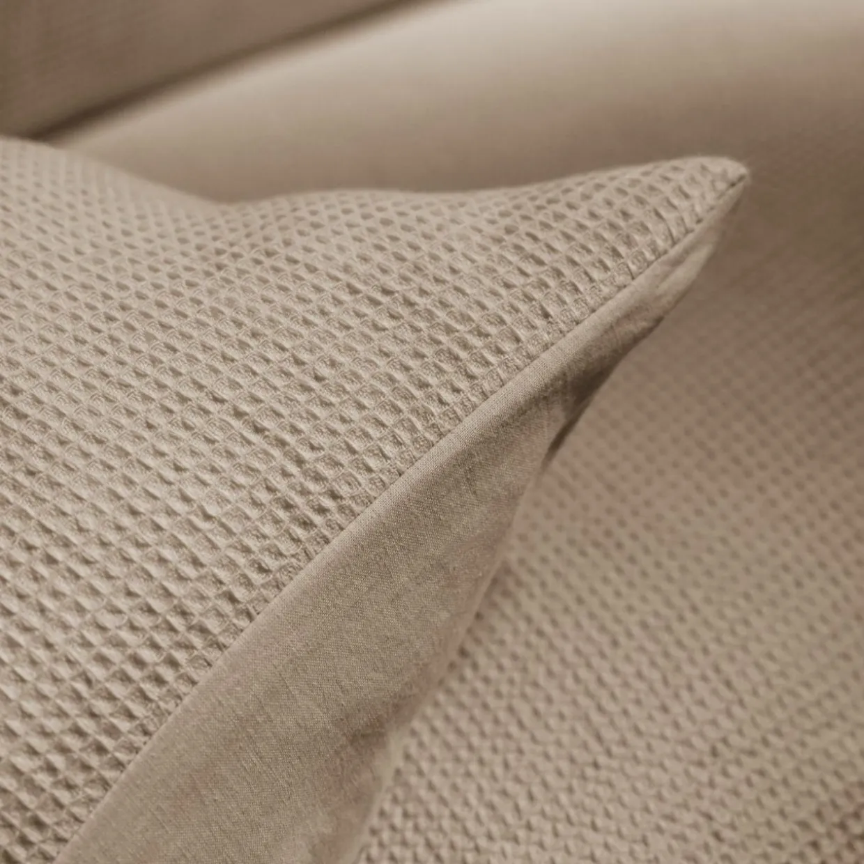 Housse de couette coton nid d'abeille (140 x 200 cm) Eva Ficelle