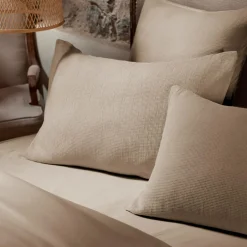 Housse de couette coton nid d'abeille (240 x 220 cm) Eva Ficelle