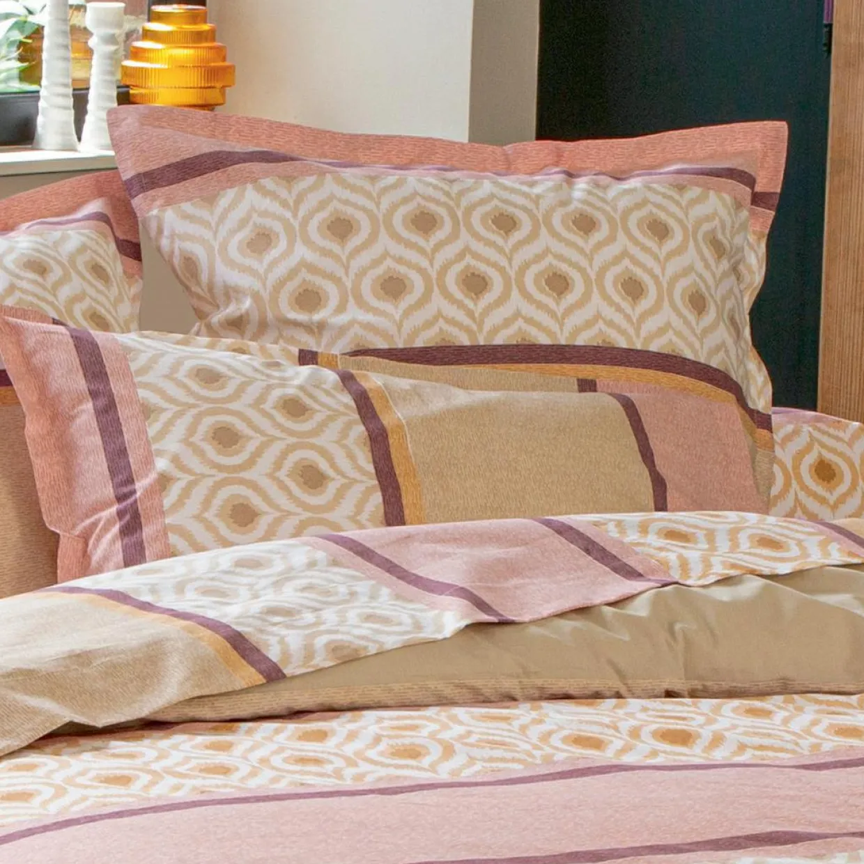 Housse de couette coton (280 x 240 cm) Inouk Rose