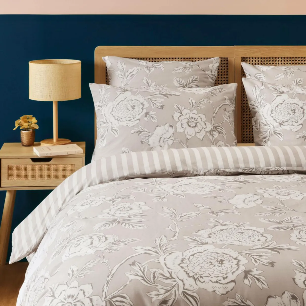 Housse de couette coton (200 x 200 cm) Lara Beige