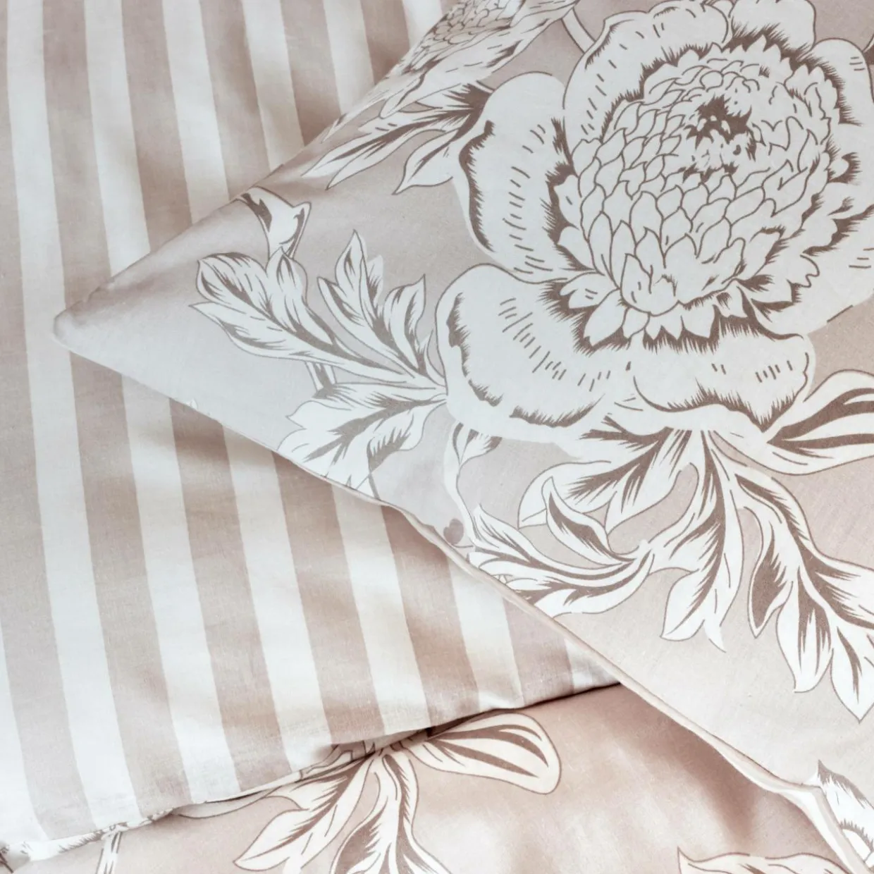 Housse de couette coton (200 x 200 cm) Lara Beige