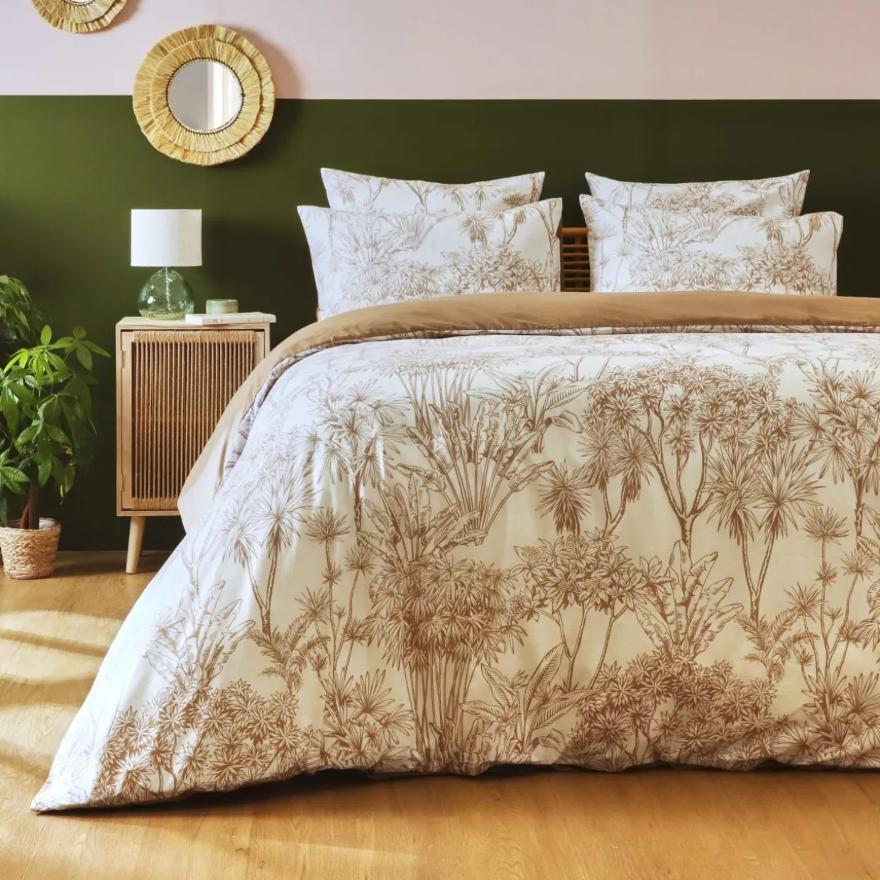 Housse de couette coton (260 x 240 cm) Lara Marron