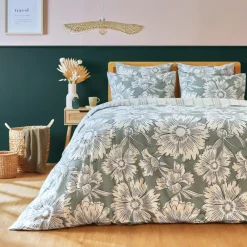 Housse de couette coton (260 x 240 cm) Lara Vert