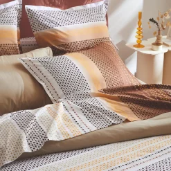 Housse de couette coton (280 x 240 cm) Niagara Marron châtaigne