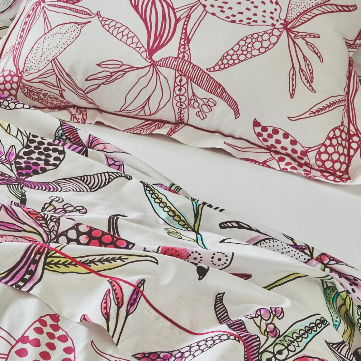 Housse de couette coton (200 x 200 cm) Pénélope Rose
