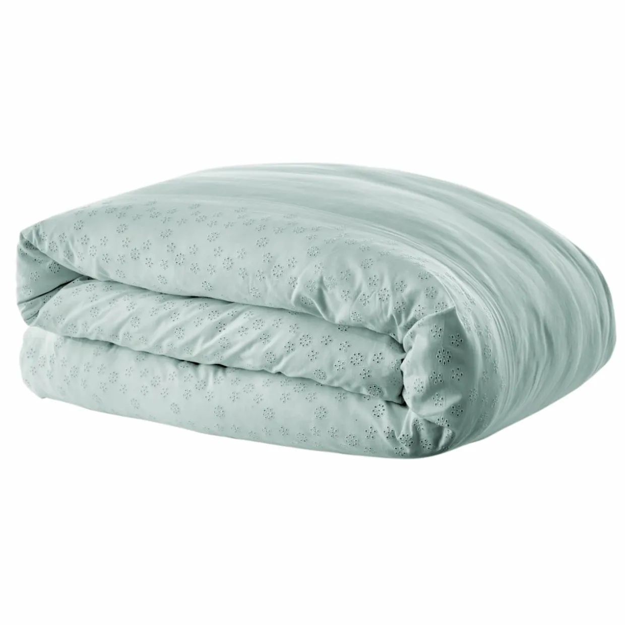 Housse de couette dentelle coton (260 x 240 cm) Jeanne Bleu clair