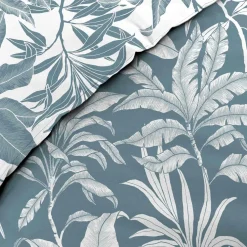Housse de couette et deux taies d'oreiller en coton (240 x 220 cm) Hera Bleu