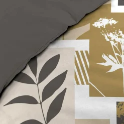Housse de couette et deux taies d'oreiller en coton (240 x 220 cm) Utopia Beige