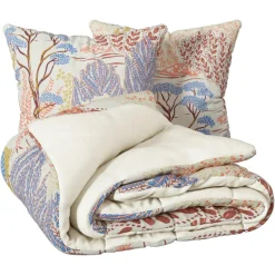 Housse de couette et deux taies coton (240 x 220 cm) Walaa Multicolore