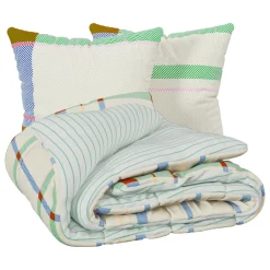 Housse de couette et deux taies coton (240 x 220 cm) Ritchi Multicolore