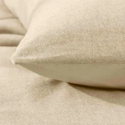 Housse de couette et deux taies d'oreiller coton (240 x 220 cm) Meline Beige sable