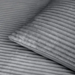 Housse de couette et deux taies d'oreiller flanelle (240 x 220 cm) Veloutea Gris anthracite