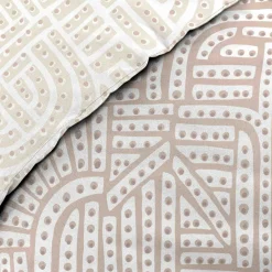 Housse de couette et deux taies d'oreiller percale de coton (240 x 220 cm) Eliot Beige
