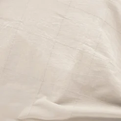 Housse de couette et deux taies d'oreiller coton lavé (260 x 240 cm) Linella Ivoire