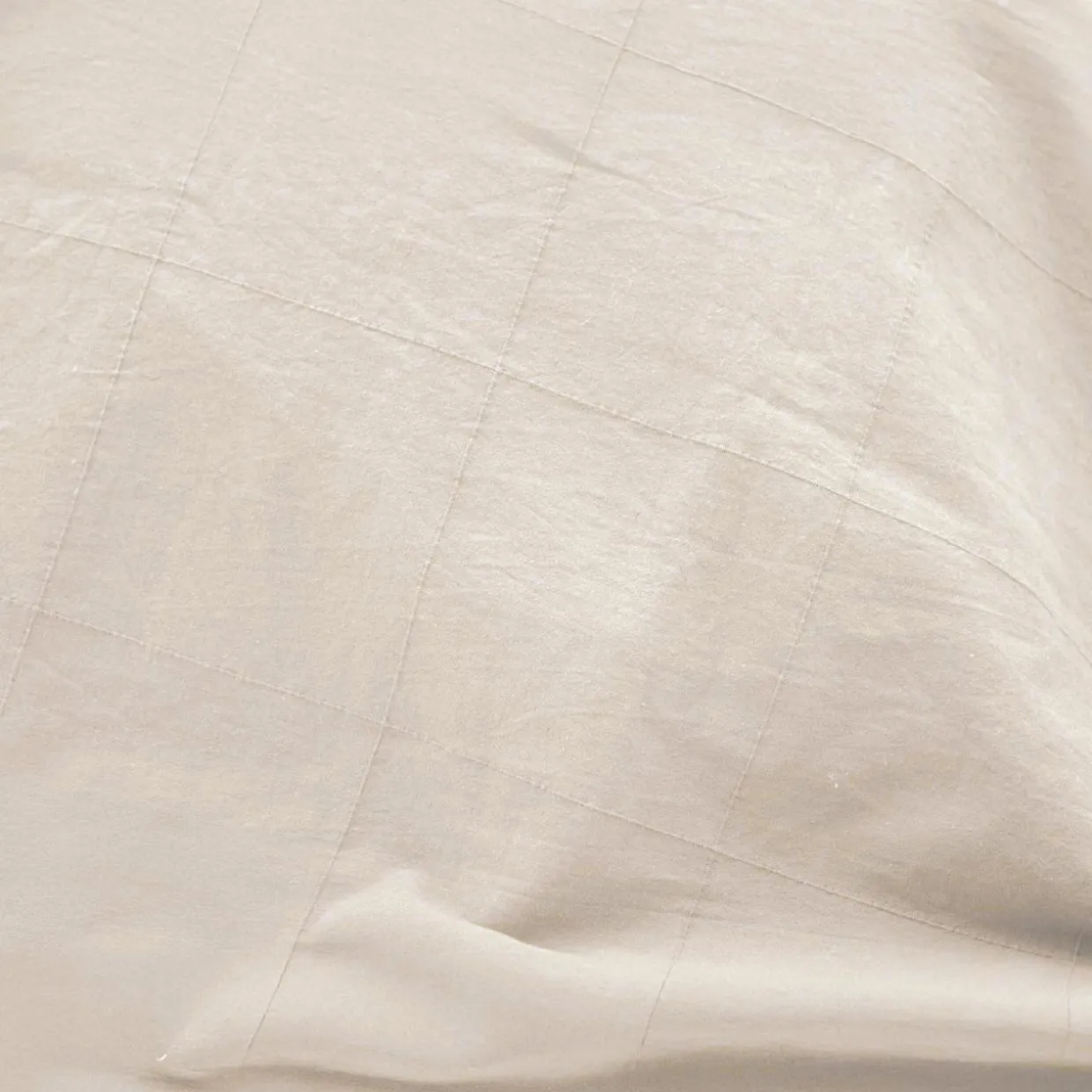 Housse de couette et deux taies d'oreiller coton lavé (260 x 240 cm) Linella Ivoire