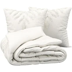 Housse de couette et deux taies coton lavé (240 x 220 cm) Inu Ecru