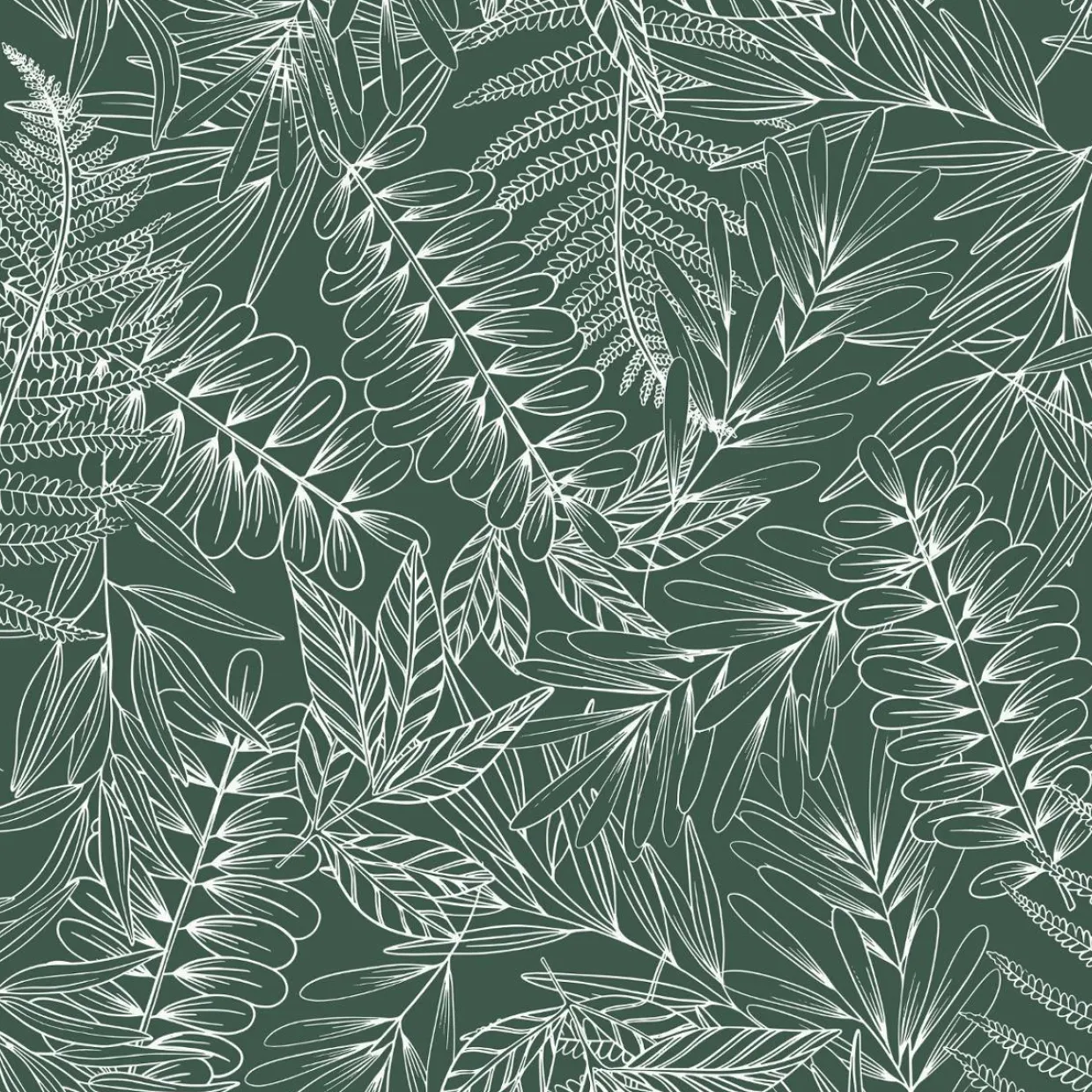 Housse de couette et deux taies coton (260 x 240 cm) Tropik Verte