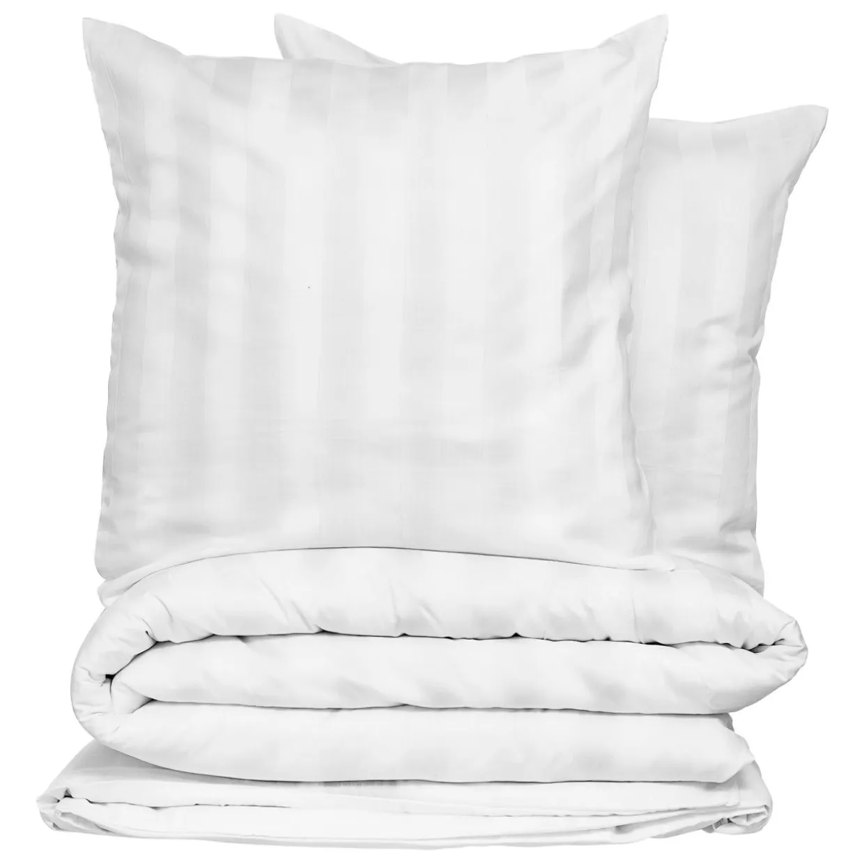 Housse de couette et deux taies satin de coton (260 x 240 cm) Isadora Blanche