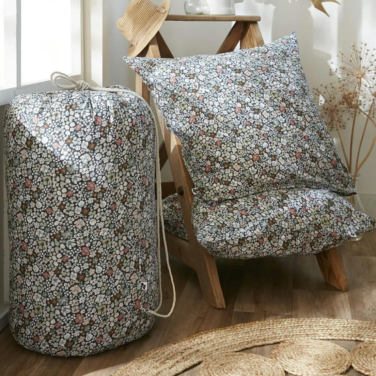 Housse de couette et deux taies coton (240 x 220 cm) Malia Multicolore