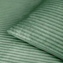 Housse de couette et deux taies d'oreiller flanelle (240 x 220 cm) Veloutea Vert cédre