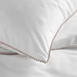 Housse de couette et deux taies coton (240 x 220 cm) Noémie Blanche