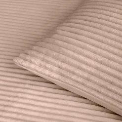 Housse de couette et deux taies d'oreiller flanelle (240 x 220 cm) Veloutea Beige sable