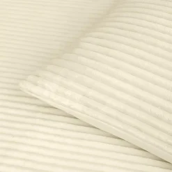 Housse de couette et deux taies d'oreiller flanelle (240 x 220 cm) Veloutea Beige