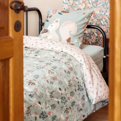 Housse de couette et deux taies enfant coton (240 x 220 cm) Tamia Multicolore