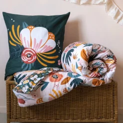 Housse de couette et deux taies enfant coton (200 x 200 cm) Champetre Multicolore