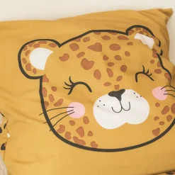 Housse de couette et deux taies enfant coton (200 x 200 cm) Lola Caramel