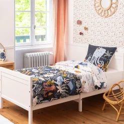 Housse de couette et une taie enfant coton (140 x 200 cm) Octopia Multicolore