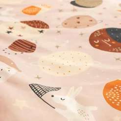Housse de couette et une taie enfant coton (140 x 200 cm) Sky Dream Rose