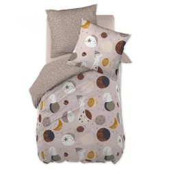 Housse de couette et une taie enfant coton (140 x 200 cm) Sky Dream Rose
