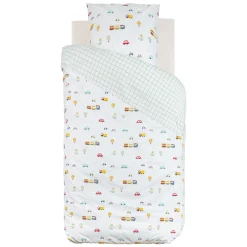 Housse de couette et une taie enfant coton (140 x 200 cm) Voitures Multicolore