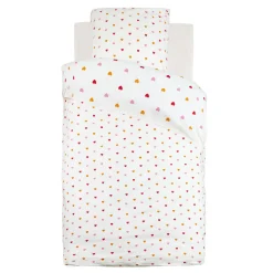 Housse de couette et une taie enfant coton (140 x 200 cm) Amour Multicolore