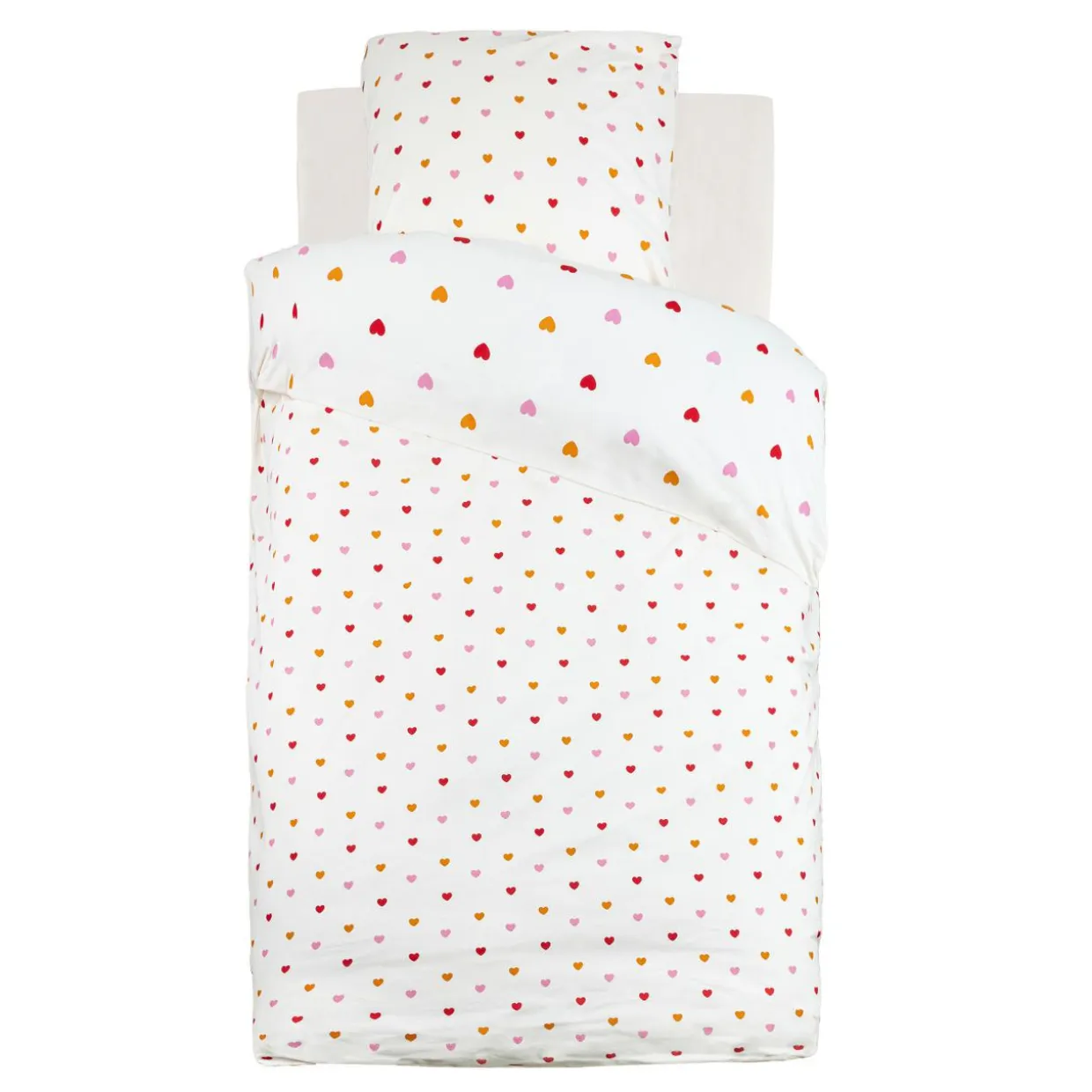 Housse de couette et une taie enfant coton (140 x 200 cm) Amour Multicolore